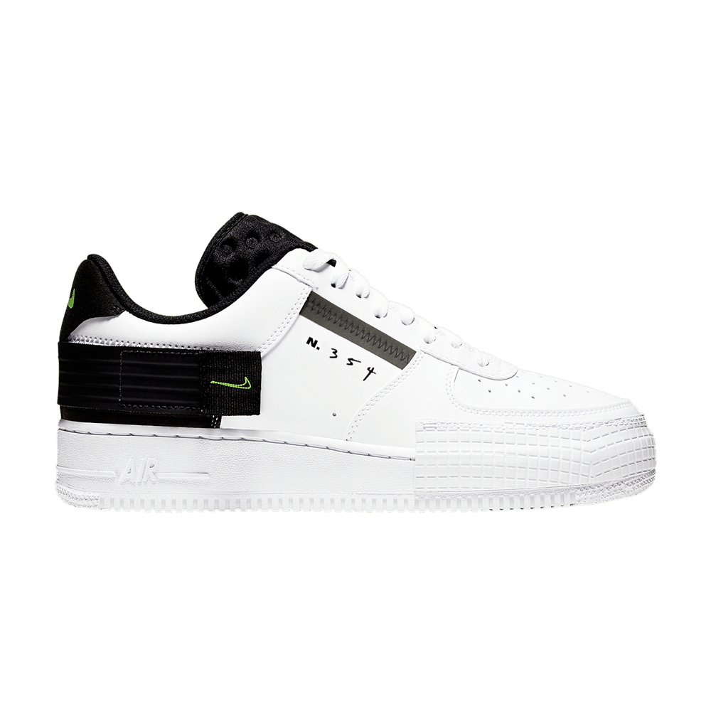 nike air force type white black volt