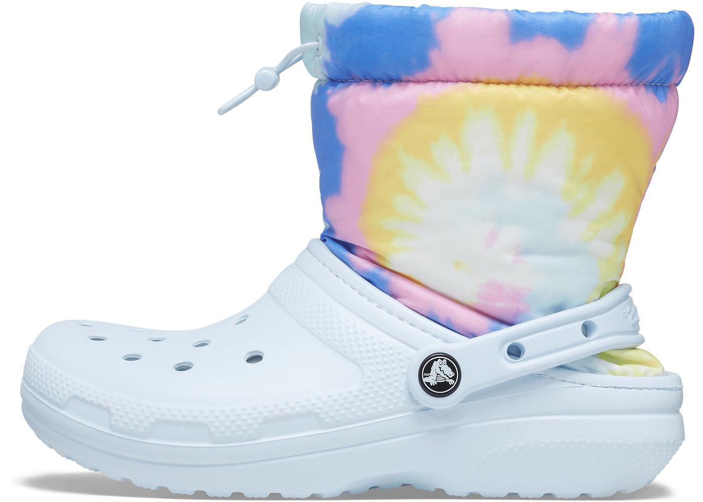 Crocs Classic Lined Neo Puff Boot Tie Dye Mineral Blue