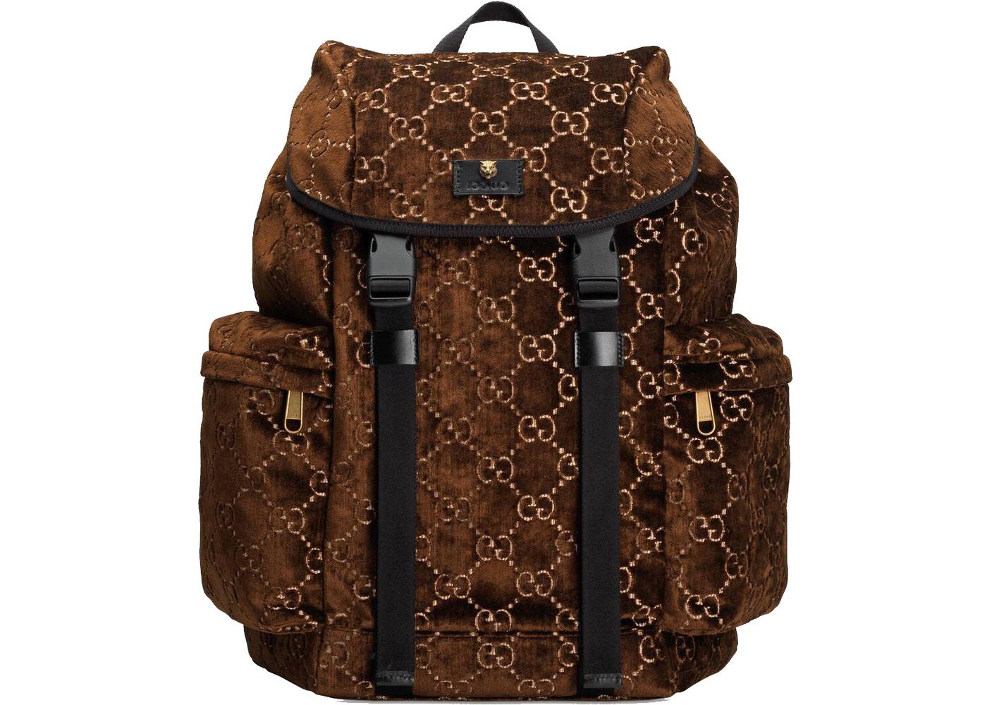 Gucci Backpack GG Velvet Medium Brown
