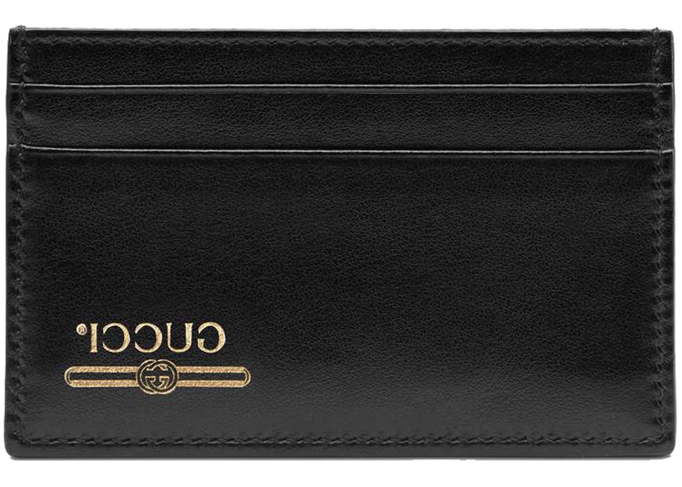 Gucci Leather Card Case with Gucci Logo (4 Card Slot) Black
