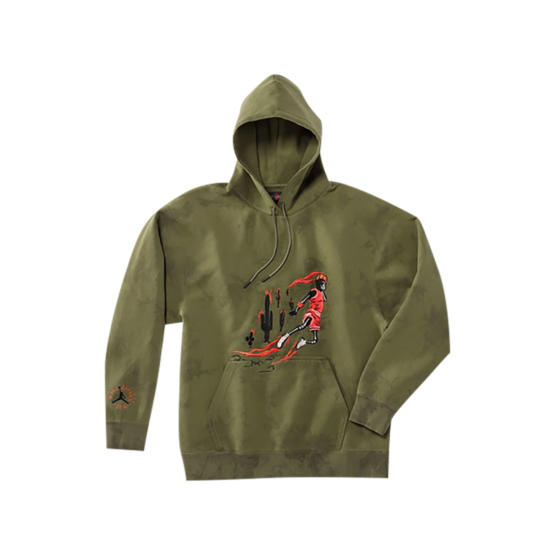 travis scott jordan washed suede hoodie olive