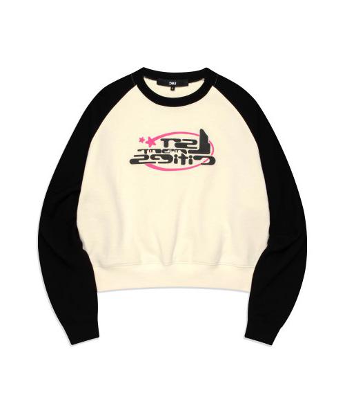 WM RAVE CROPPED RAGLAN SWEATSHIRT black 0LM23FSW113BLK | LMC - 슈프라이즈