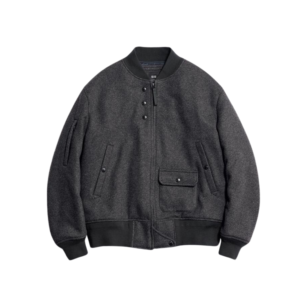 유니클로 x 엔지니어드 가먼츠 퍼프테크 유틸리티 쇼트 블루종 히트텍 다크 그레이 (아시아) 46759708 UNIQLO 슈프라이즈