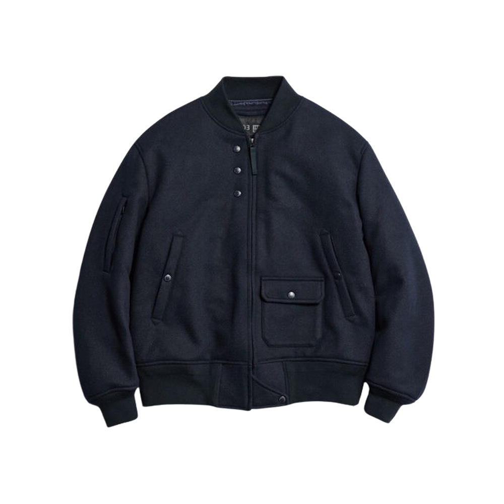 유니클로 x 엔지니어드 가먼츠 퍼프테크 유틸리티 쇼트 블루종 히트텍 네이비 (아시아)