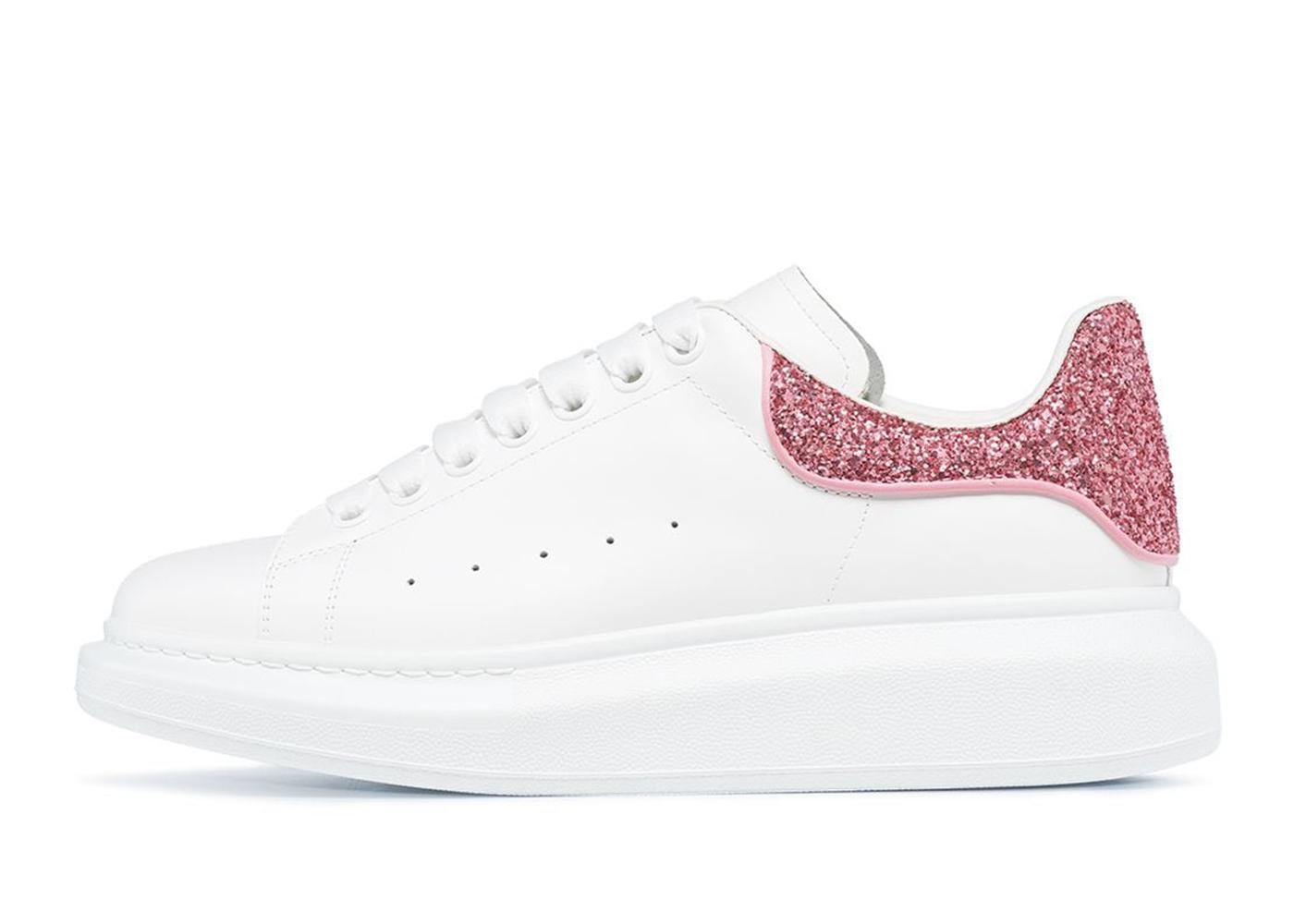 Alexander McQueen Oversized White White Pink Glitter (W) 558945WIA4Y