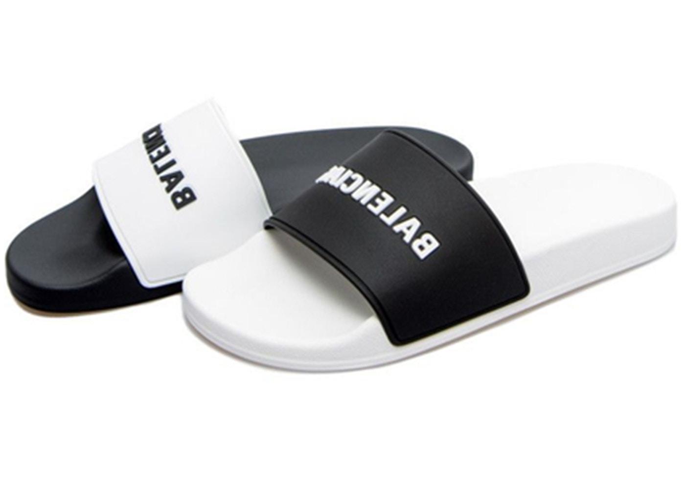 white balenciaga slides
