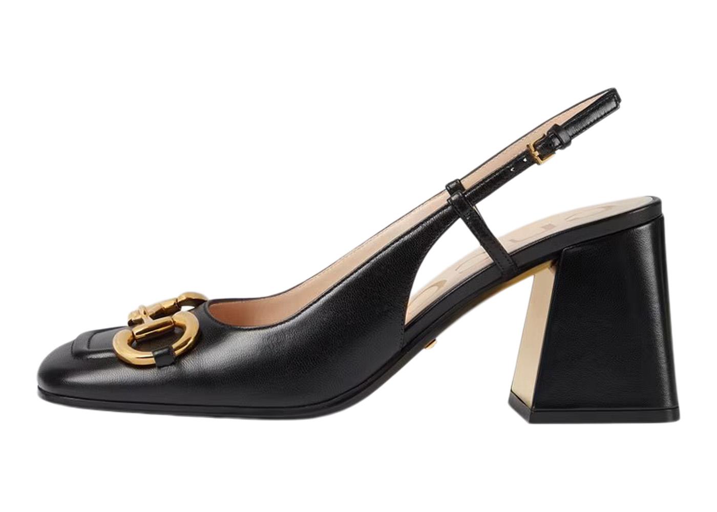 GC Horsebit Slingback with Crystal 60mm Ivory Patent Leather 294599