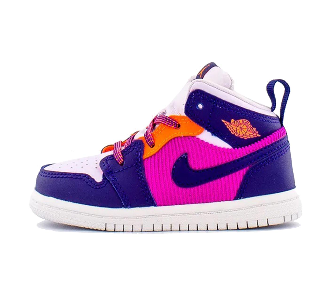 jordan 1 mid fire pink barely grape