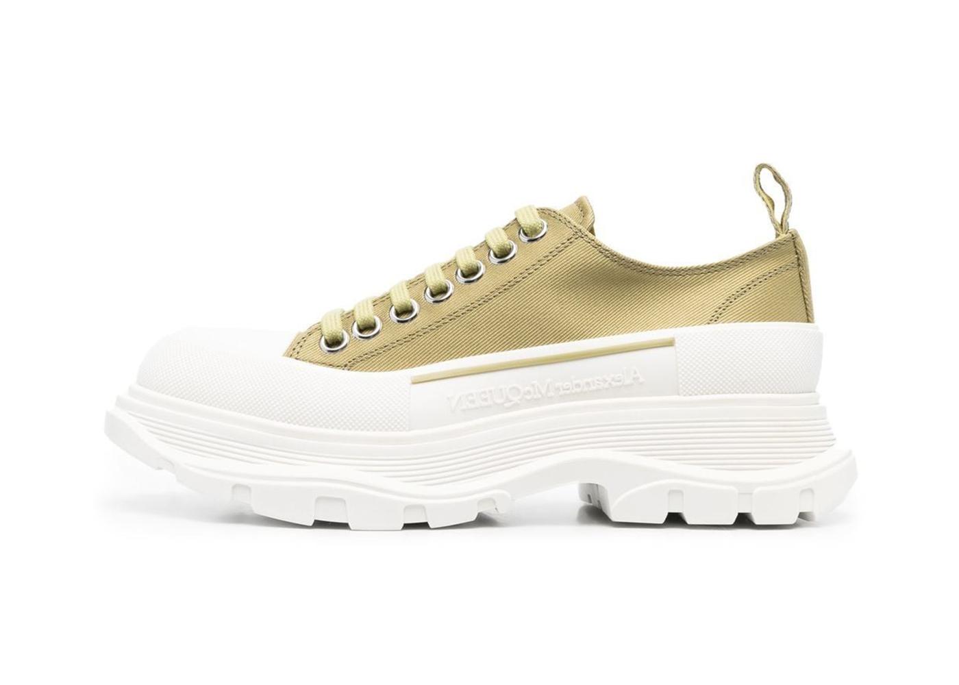 Alexander McQueen Tread Slick Low Lace Up Olive Green White (W) 697072W4U313809 ALEXANDER