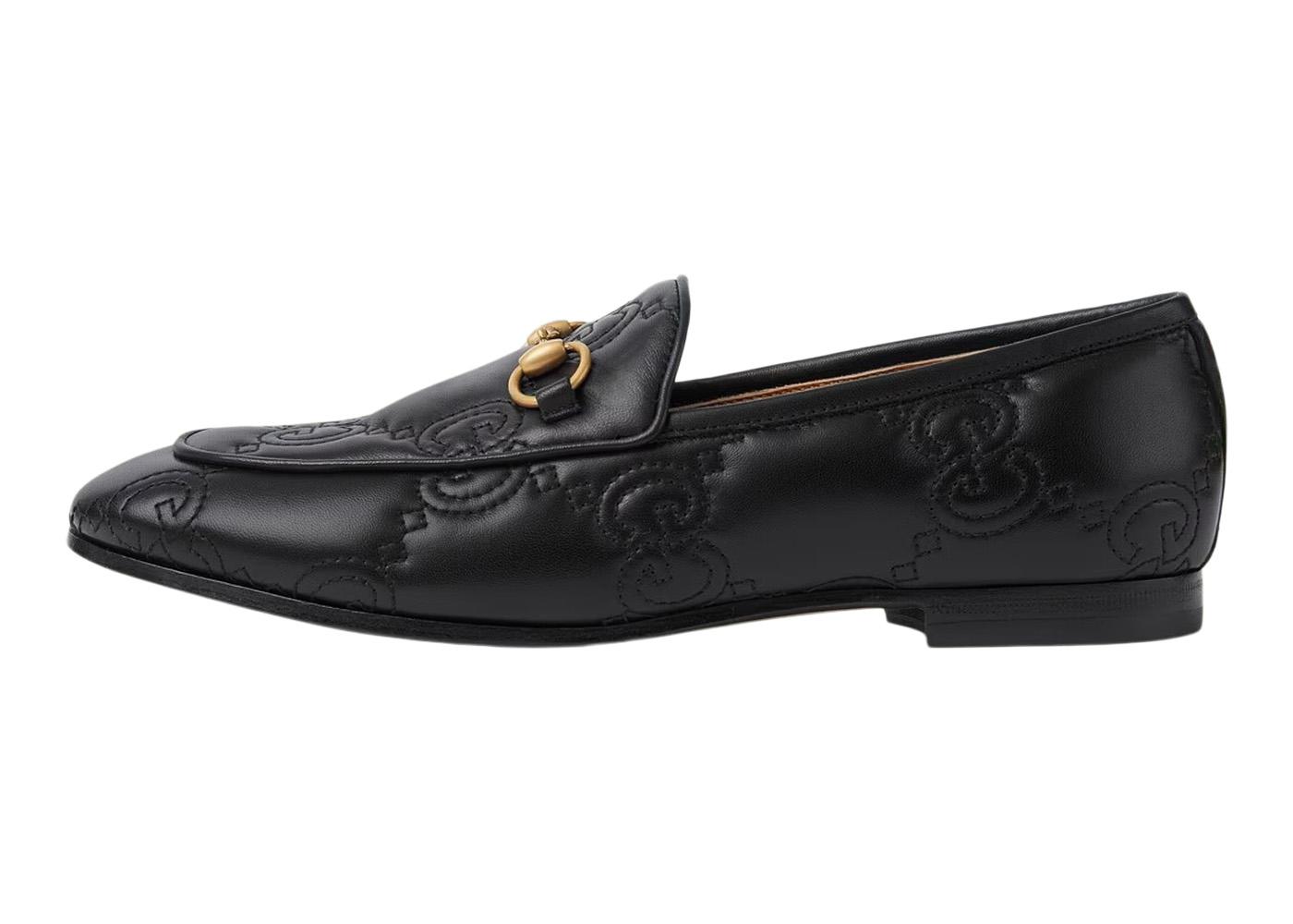 GG Men's Jordaan Loafer Black Embossed Cowhide 529783