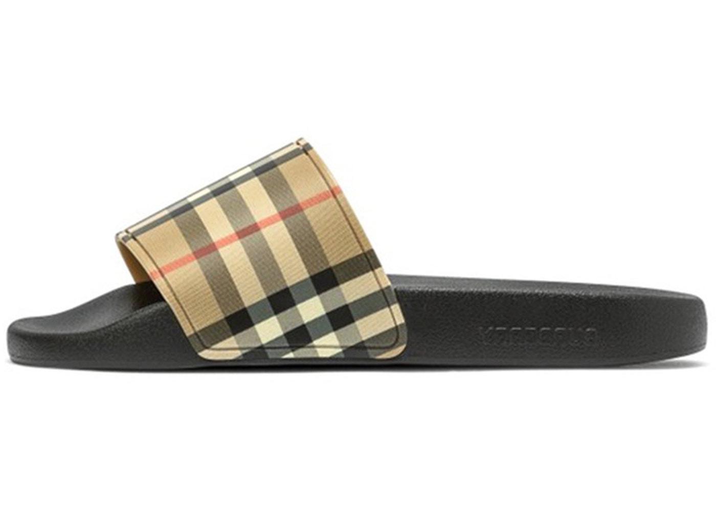 Burberry Embossed Logo Slides Archive Beige