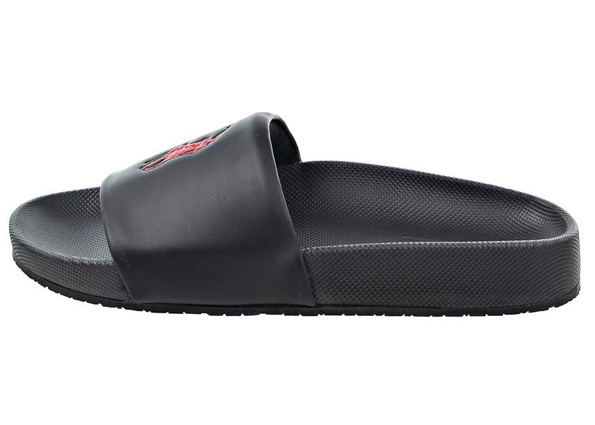 polo ralph lauren men's cayson slide sandals black red