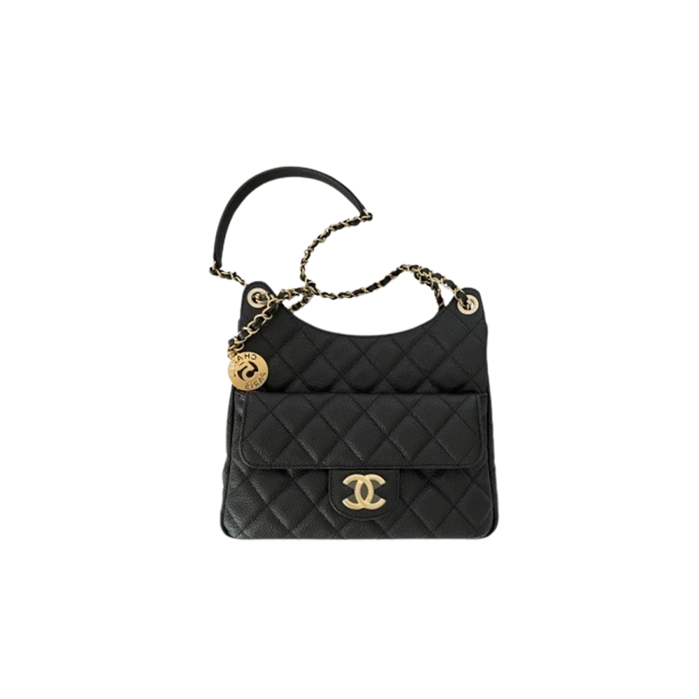 샤넬 호보백 카프스킨 & 골드 메탈 블랙 AS3690B1023394305 CHANEL 슈프라이즈