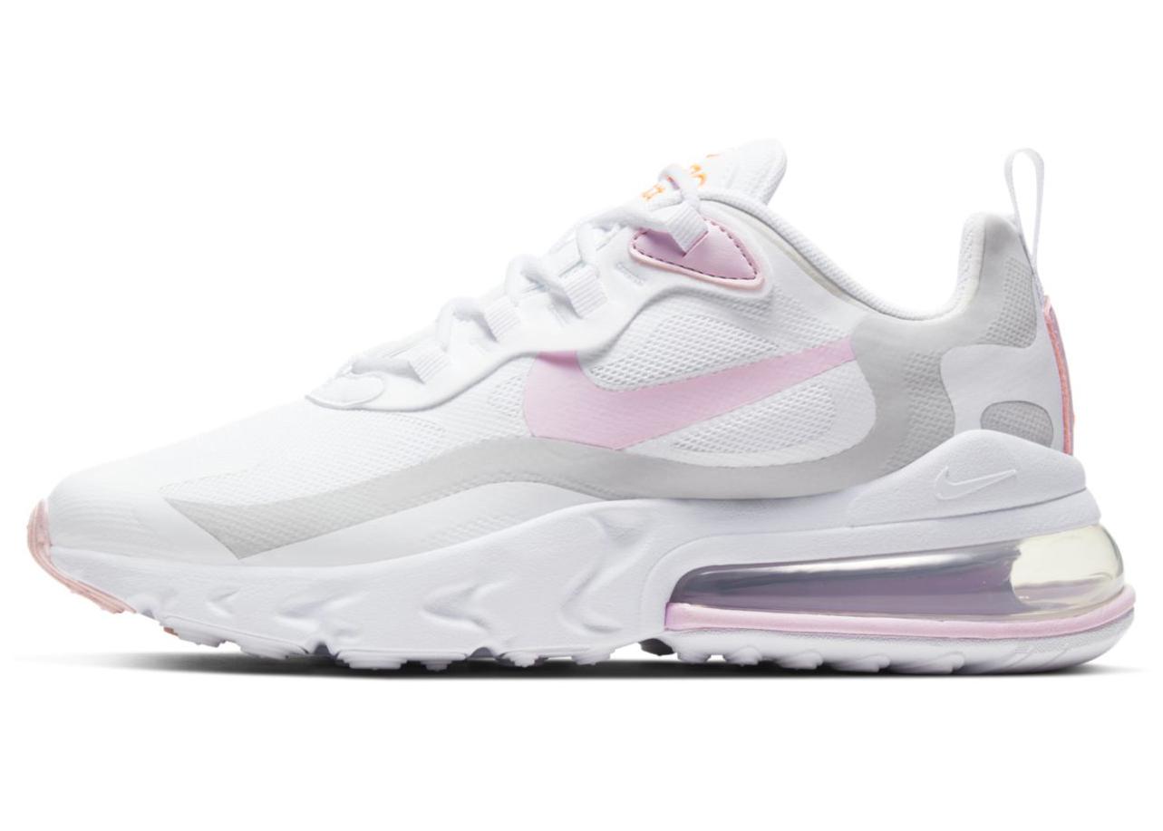 nike react white and pink
