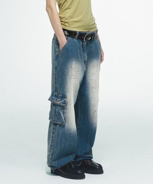 Acid Cargo Jogger Pants Brushed Indigo SC23S417BL SCULPTOR 슈프라이즈