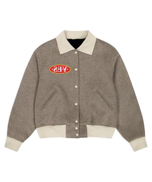 Poker Varsity Jacket Beige YS233AOWHS01BEI YESEYESEE 슈프라이즈