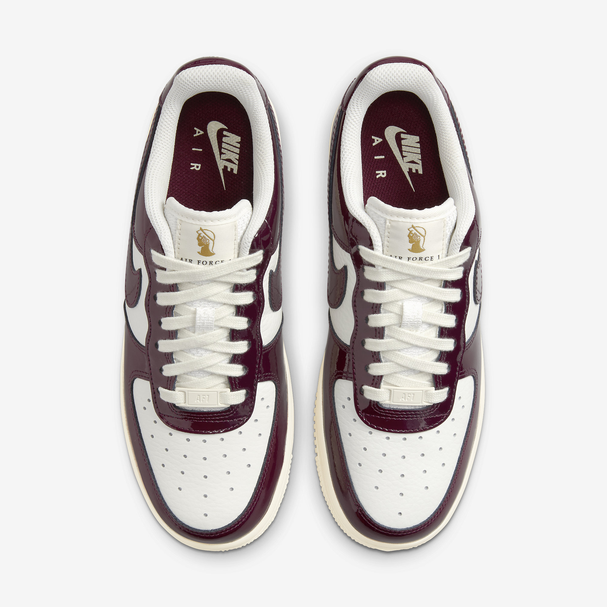 2022 Cheap Nike Air Force 1 Low Dark Beetroot White Burgundy Patent DQ8583-100