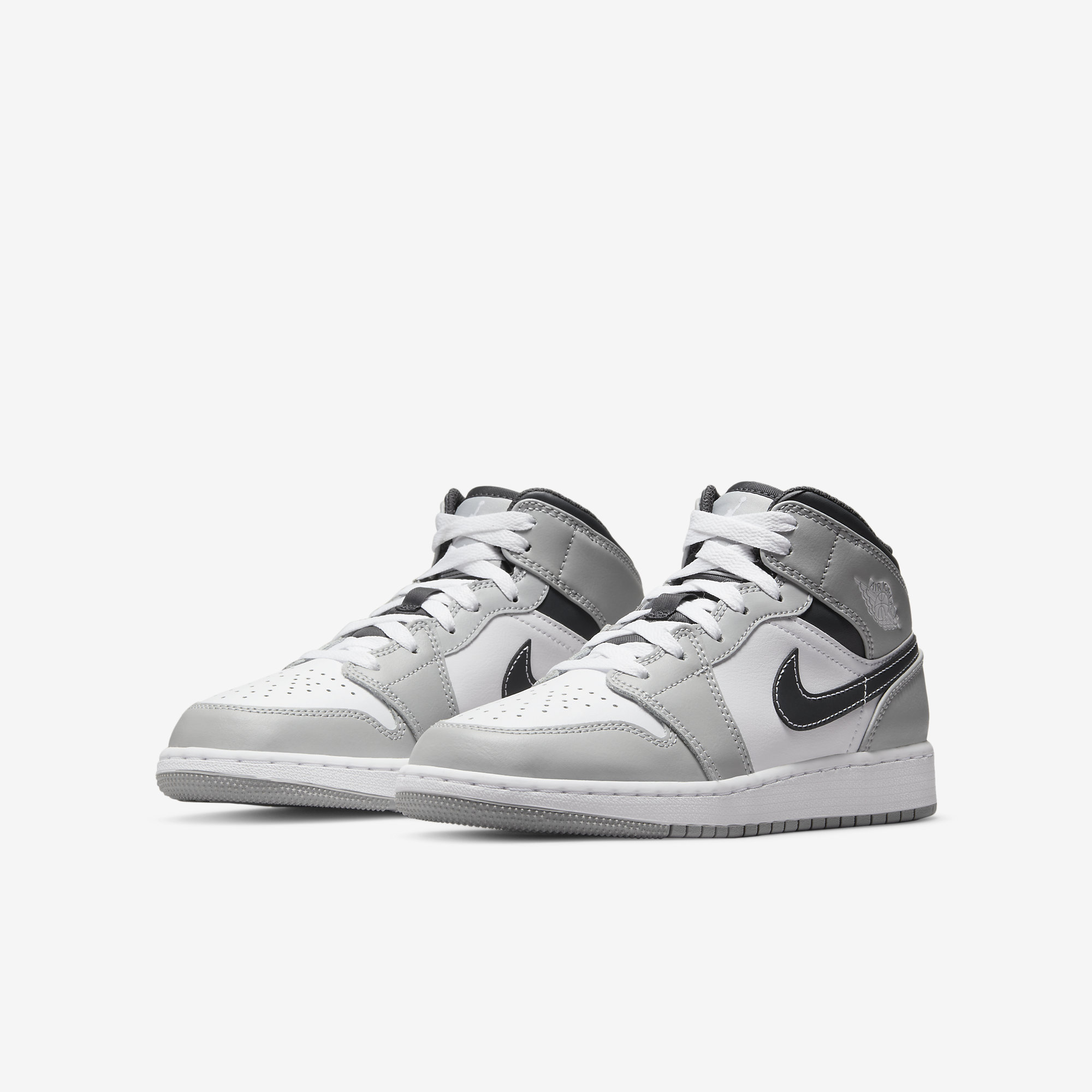 Air Jordan 1 Mid GS Smoke Grey Black (554725-078)